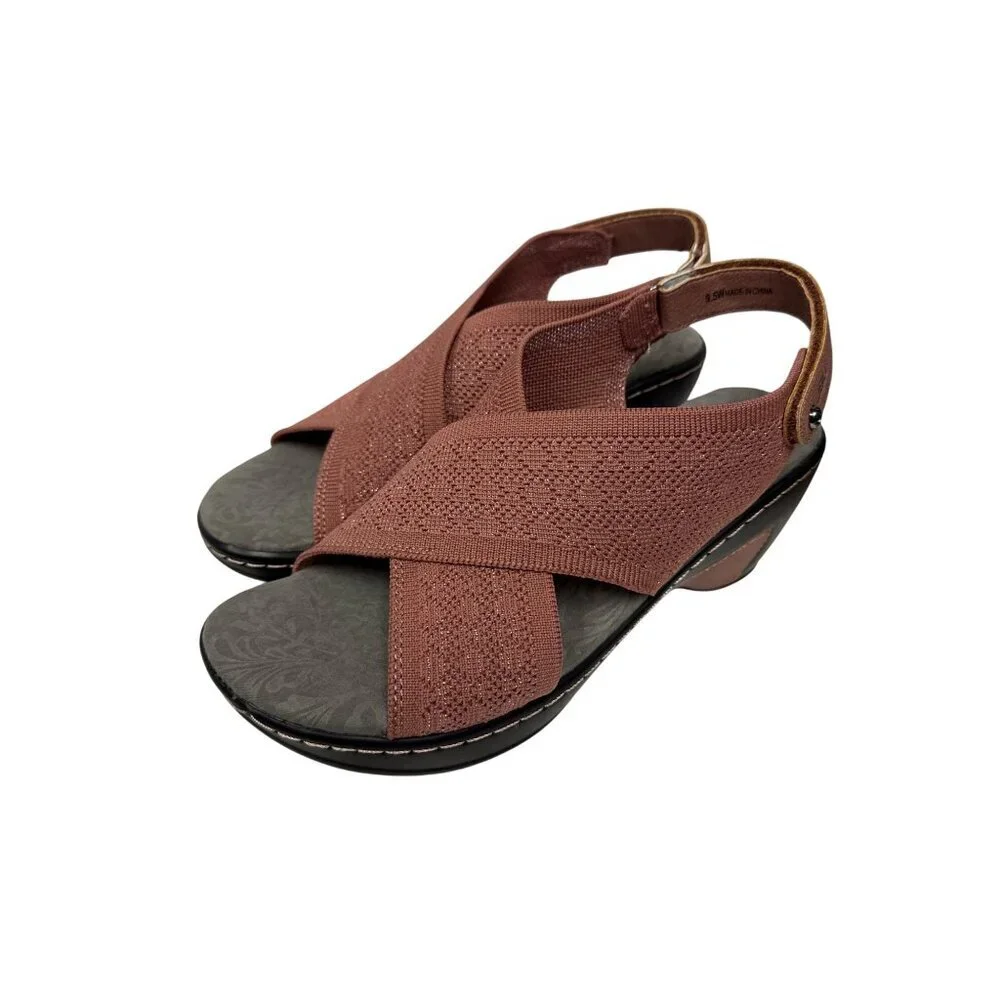 JBU Jamba Alyssa Women's Sandal Wedge Pink Rose Shimmer Lightweight 10 NEW
